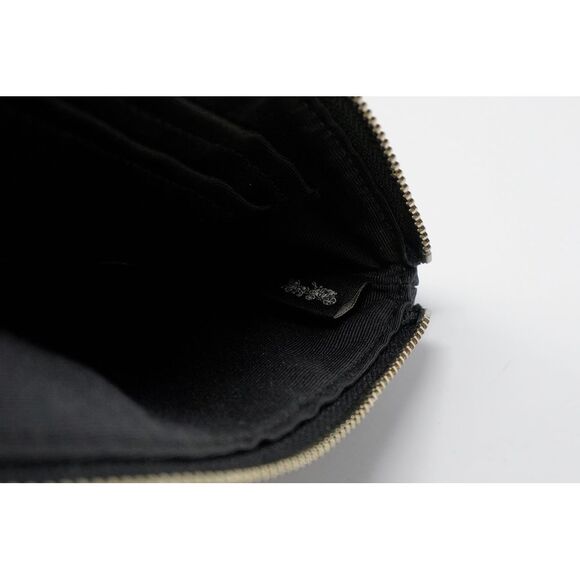 Coach Corner Zip Wristlet Signature Pearlized Coated Canvas Metallic Leather - Picture 5 of 8